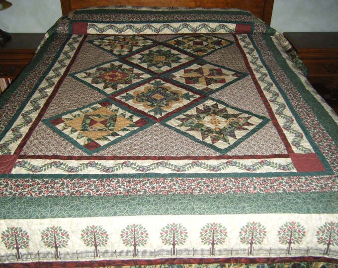 Clearancepansy Park Quilt Homemade Quilt Bed Quilt Queen Etsy