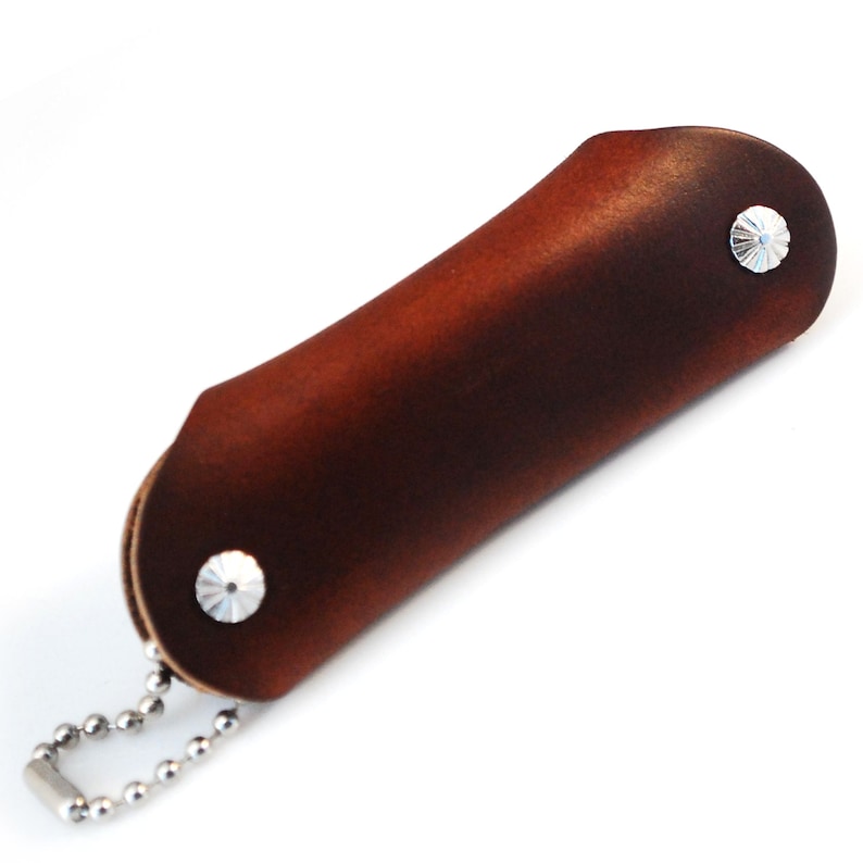 Brown Horween Chromexcel Slim Leather Key Case image 2