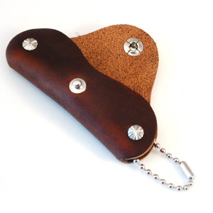 Brown Horween Chromexcel Slim Leather Key Case image 3