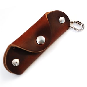 Brown Horween Chromexcel Slim Leather Key Case image 1