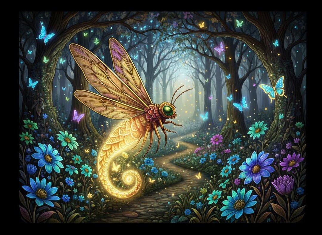 Enchanted Forest Insect Coloring Pages: 12 Fine Art Prints (340 GSM ...