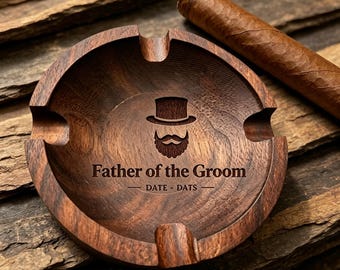Aangepaste massief houten asbak – sigarenhouder op kantoor – decoratie houten roker – graveerbare naam – Vaderdagcadeau voor hem