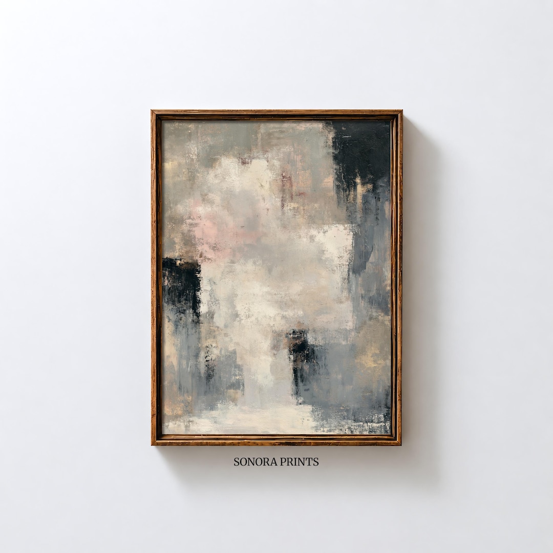 Neutral Abstract Printable Wall Art, Grey Beige Textured Digital Print ...