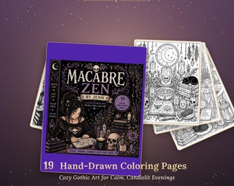 Cozy Gothic Coloring Book | 19 Hand-Drawn Pages for Calm Evenings (PDF Download)