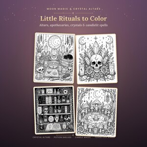 Cozy Gothic Coloring Book | 19 Hand-Drawn Pages for Calm Evenings (PDF Download) image 5