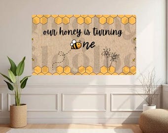 Plantillas personalizables para pancartas de cumpleaños con temática de abejas (3 incluidas)