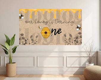 Plantillas personalizables para pancartas de cumpleaños con temática de abejas (3 incluidas)