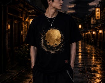 Japans Sumi-e Gold Moon-T-shirt