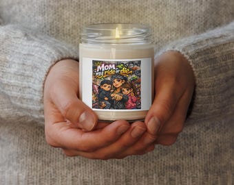 Vela de soja Urban Mom – Vela perfumada com arte de grafite "My Original Ride or Die"