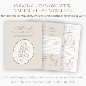 Return to Work Workbook | Post-Maternity Leave Planning, New Mom Support (Digital PDF)