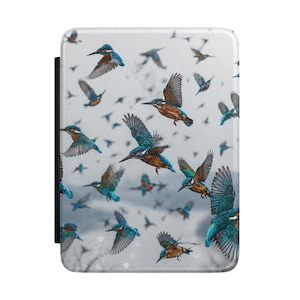 Kingfisher Birds Kindle Case | Flying Bird Pattern, Nature Reader Cover
