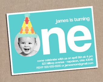 1st Birthday Invitation - Custom - Printable