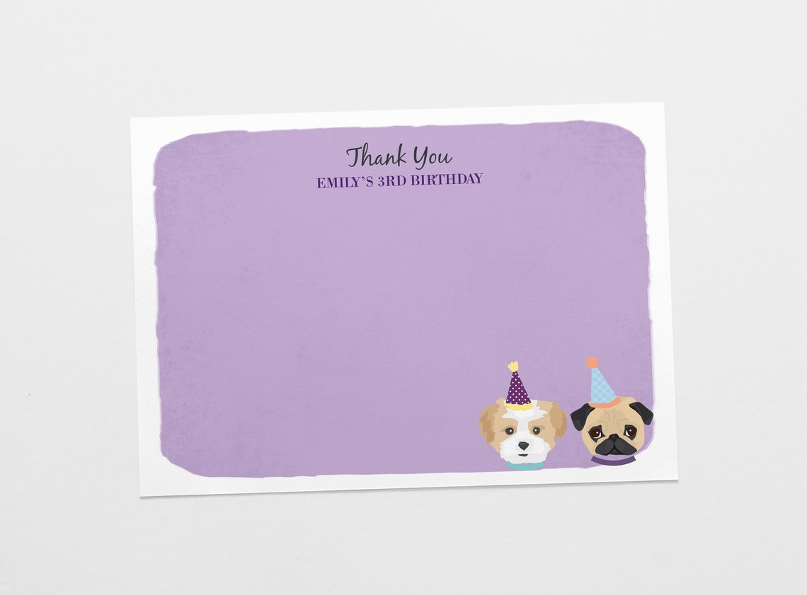 Dog Theme Birthday Invitation Children's Puppy Birthday Etsy