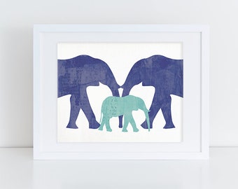 Elephant Nursery Art Print - 8x10