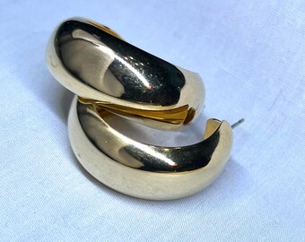 Vintage Gold Hoop Earrings (Lightweight)