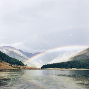new promises // photography, rainbow photograph. vail photograph, mountains art print, square print