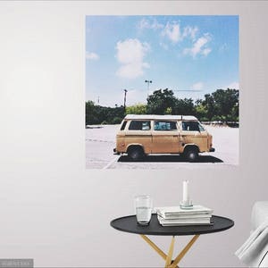 story on wheels // photography, texas photograph. colorful photograph, vw art print, square print, boho wall art, boho, decor, bohemian image 3