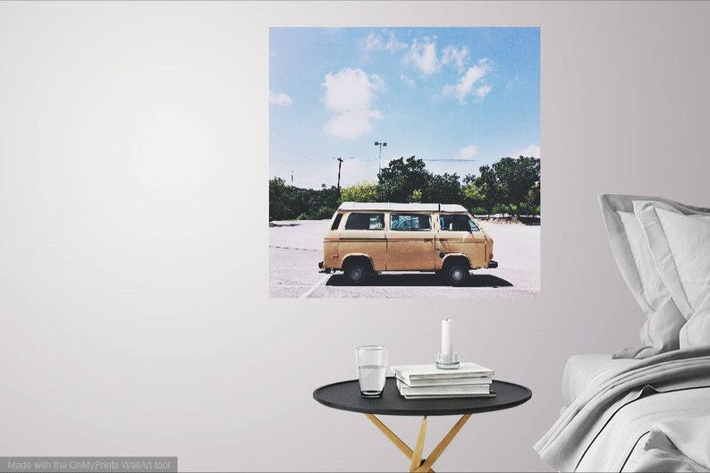 story on wheels // photography, texas photograph. colorful photograph, vw art print, square print, boho wall art, boho, decor, bohemian image 3