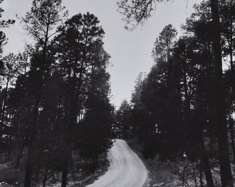 bw boho decor, new mexico photography, adventure, wanderlust, travel photo, square print, road, great outdoors