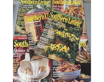 Lotto di 6 riviste vintage di Southern Living, anni 2000: marzo, aprile, luglio, agosto, ottobre, dicembre.