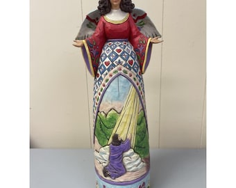 Jim Shore Heartwood Creek In Garden Angel Luca 22:42 4004746 12" Colori vivaci