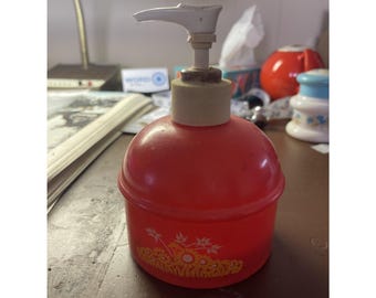 Dispenser a pompa Avon Country Kitchen Vintage Arancione Floreale Sapone o Lozione