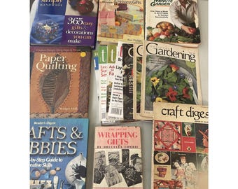Lotto di 14 riviste e libri di artigianato vintage: Quilting, Giardinaggio, Regali per padrone di casa, Hobby BB4