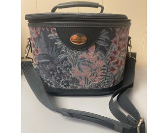Bolso de viaje vintage Tapestry Overnight Makeup Gloria Vanderbilt Equipaje de mano