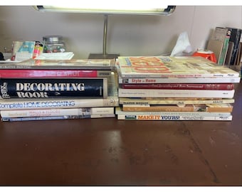 Lotto di 15 libri vintage di design d'interni decorativi per tavolino da caffè, assortimento casuale.