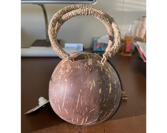 Piccola borsetta/borsetta decorativa in guscio di cocco, NUOVA, Indonesia