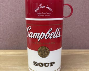 Termos vintage de 1998 para sopa Campbell's, con aislamiento térmico, capacidad de 326 ml (11.5 oz). Artículo de colección.