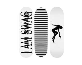 Skateboard Wall Art Set, 3-Piece Skateboard Deck Art, Aesthetic Room Decor, Modern Wall Art, Teen Bedroom Decor, Skater Gift