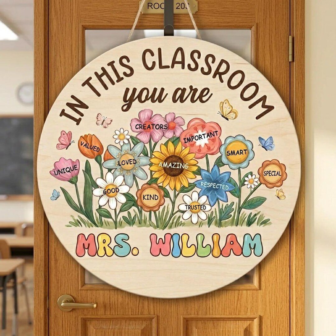Personalized Teacher Wooden Sign, Custom Classroom Decor, Back to ...