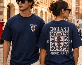 England World Cup 2026 | England Football Fan Tee | Soccer Gift for Him | England Supporter Apparel | Unisex Tee