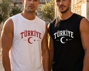 Turkiye Soccer Tank Top, Turkey Football Fan Shirt World Cup 2026, Turkish Fan Gift, Crescent Star Muscle Tank Bella Canvas, Sports Fan Tee