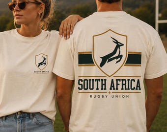 South Africa Rugby Shirt, Rugby Union Crest Tee, Springbok Graphic Shirt, Vintage Rugby Shirt, Oversized Rugby Tee, South Africa Gift