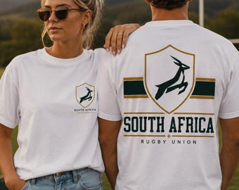 South Africa Rugby Shirt, Rugby Union Crest Tee, Springbok Graphic Shirt, Vintage Rugby Shirt, Oversized Rugby Tee, South Africa Gift