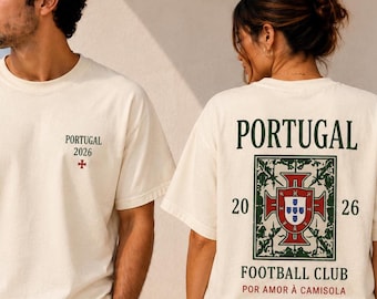Portugal Football Club Vintage Shirt | Retro Cream Soccer Tee | Portuguese Heritage Gift for Soccer Fan