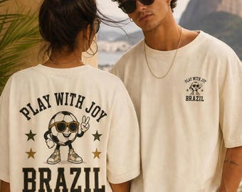 Brazil World Cup Tshirt, Retro Comfort Colors Tee, Funny Soccer Ball Shirt, Soccer Mom Gift, Soccer Player Gift, World Cup Brazil Shirt