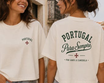 Portugal Soccer Crop Top Women | Portugal World Cup 2026 | Portuguese Football Tshirt Gift | Comfort Colors Ivory