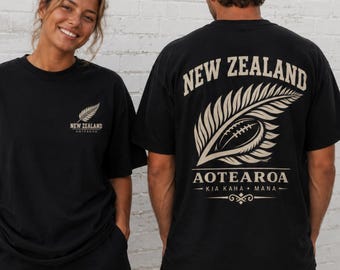 New Zealand Rugby Shirt, Aotearoa Silver Fern Tee, Kiwi Graphic T-Shirt, Vintage Fan Ball Tee