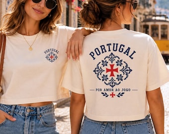 Portugal Soccer Crop Top Women | Por Amor Ao Jogo Tee World Cup 2026 | Portuguese Football Tshirt Gift | Comfort Colors Ivory