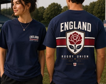 England Rose Crest Shirt, Navy Rugby Shirt, Rugby Union Tee, Vintage  Rugby Shirt, England Rugby Gift, Rugby Gift for Him