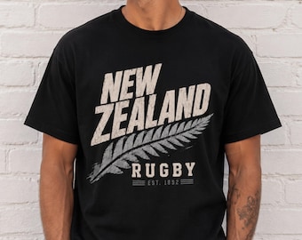 New Zealand Rugby Shirt, Silver Fern Tee, Kiwi Rugby Fan Shirt, Vintage Rugby Union T-Shirt, Retro Rugby Streetwear Tee, Mens Graphic Tee