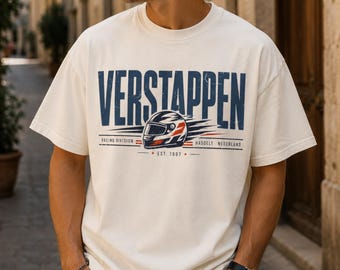 Verstappen Racing Shirt, F1 Streetwear Graphic Tee, Oversized Boxy Fit Comfort Colors Shirt, Dutch Racing Fan Gift, Retro Motorsport T-Shirt