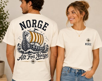 Norway Soccer Shirt Viking Ship Tee, Alt For Norge Norge World Cup 2026 Shirt, Vintage Nordic Comfort Colors Tee