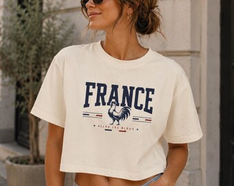 Comfort Colors® France Soccer Shirt, Allez Les Bleus Boxy Tee, French Flag Rooster Graphic Top, France Football Fan Shirt, Game Day Shirt