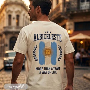 Argentina World Cup Tshirt, Argentina soccer tee, Vintage-inspired team shirt, Argentina fan gift, World Cup 2026, soccer gift for him image 3