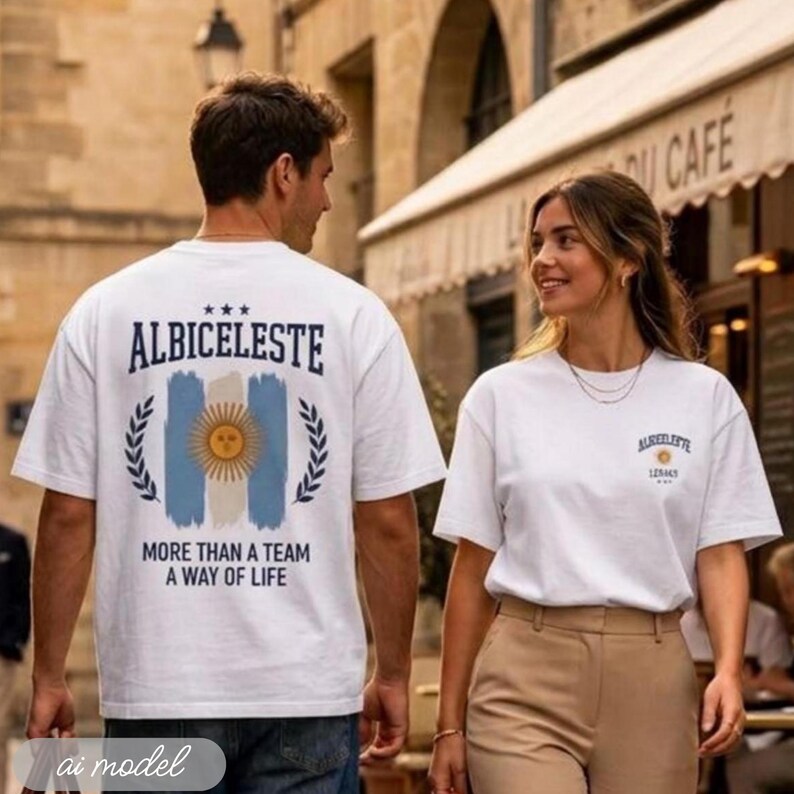 Argentina World Cup Tshirt, Argentina soccer tee, Vintage-inspired team shirt, Argentina fan gift, World Cup 2026, soccer gift for him image 2