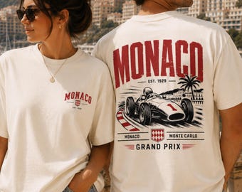 Comfort Colors® Monaco Grand Prix T-Shirt, Monte Carlo Racing Tee, Vintage F1 Motorsport Shirt, Formula 1 Racing Fan Gift